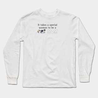 It takes a special woman to be a cat mom - black and white cat kitten oil painting word art Long Sleeve T-Shirt